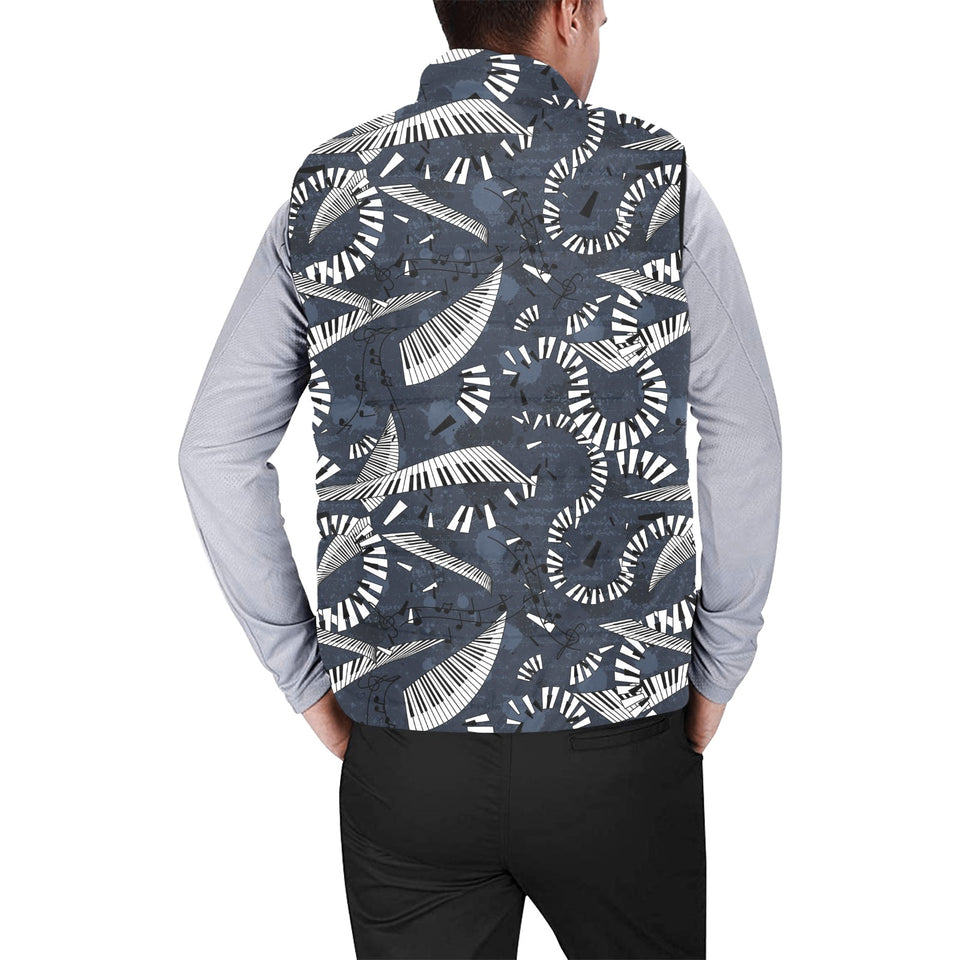 Piano Pattern Print Design 02 Men's Padded Vest