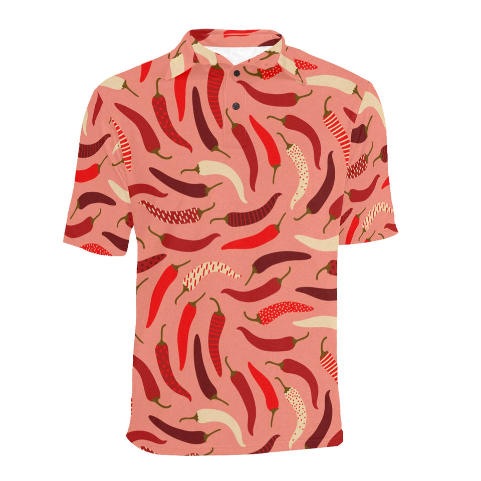 Beautiful Chili peppers pattern Men's All Over Print Polo Shirt