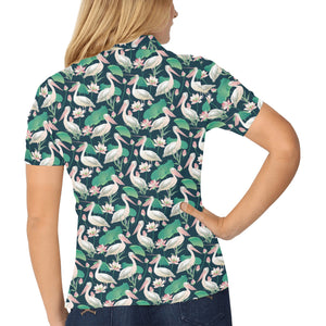 Pelican Pattern Print Design 03 Women's All Over Print Polo Shirt