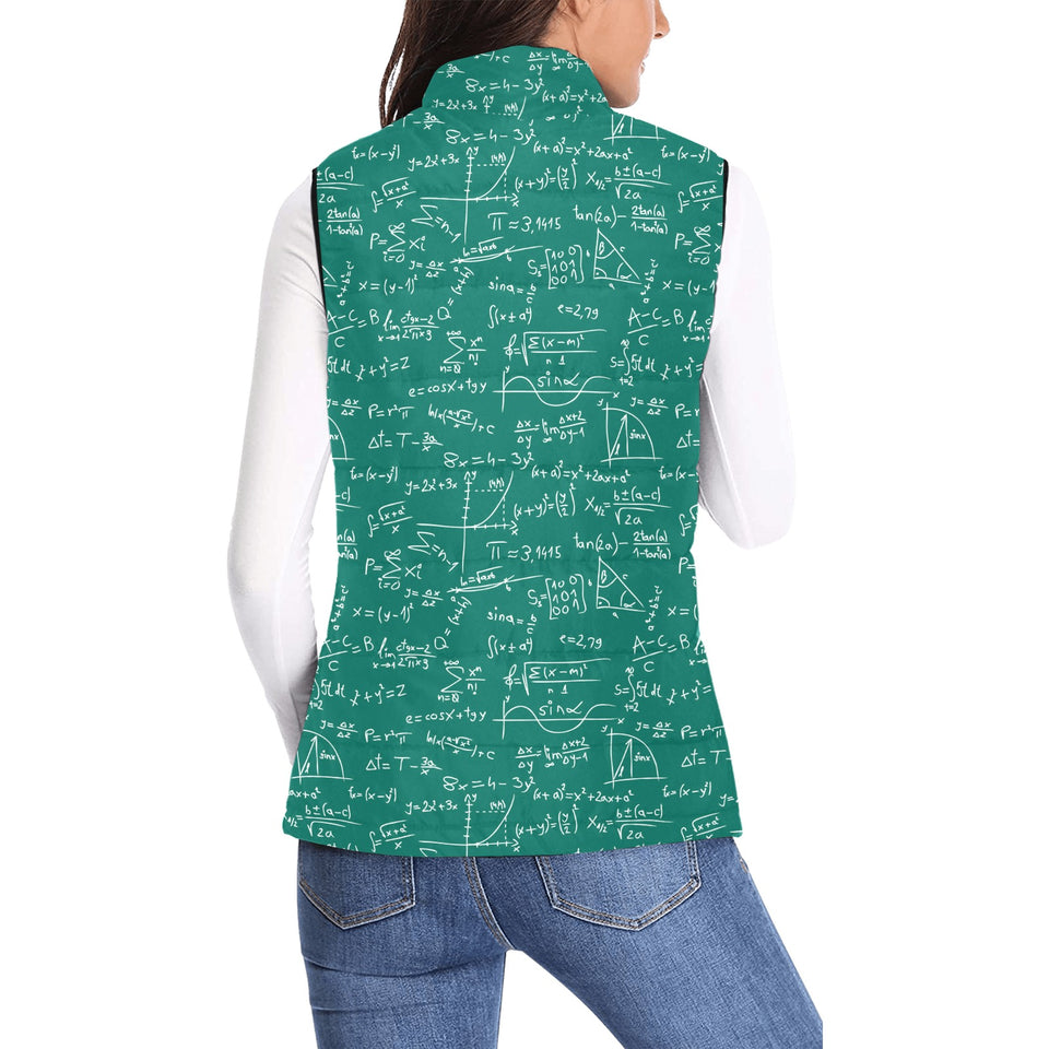 Math Pattern Print Design 01 Women's Padded Vest
