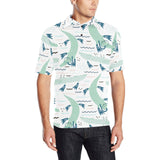Crocodile diver pattern Men's All Over Print Polo Shirt