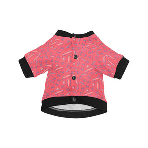 Skate Board Pattern Print Design 01 All Over Print Pet Dog Round Neck Fuzzy Shirt