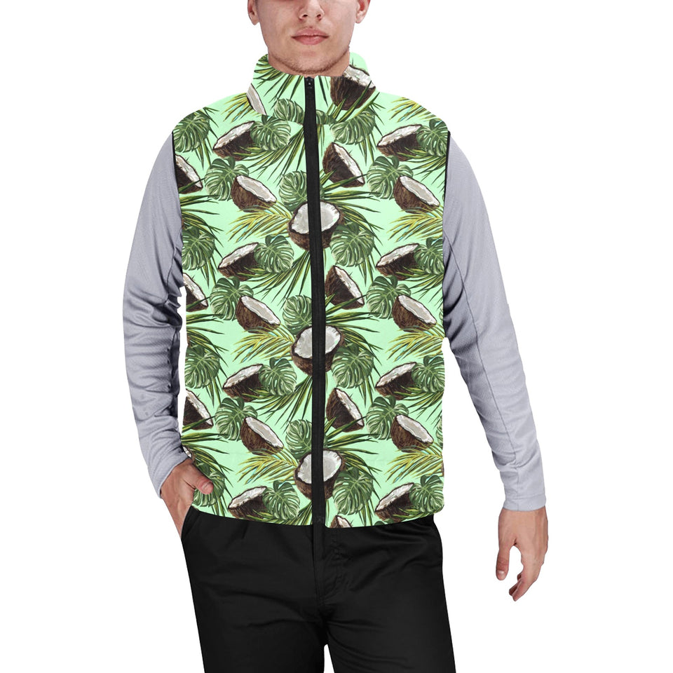 Coconut Pattern Print Design 02 Men's Padded Vest