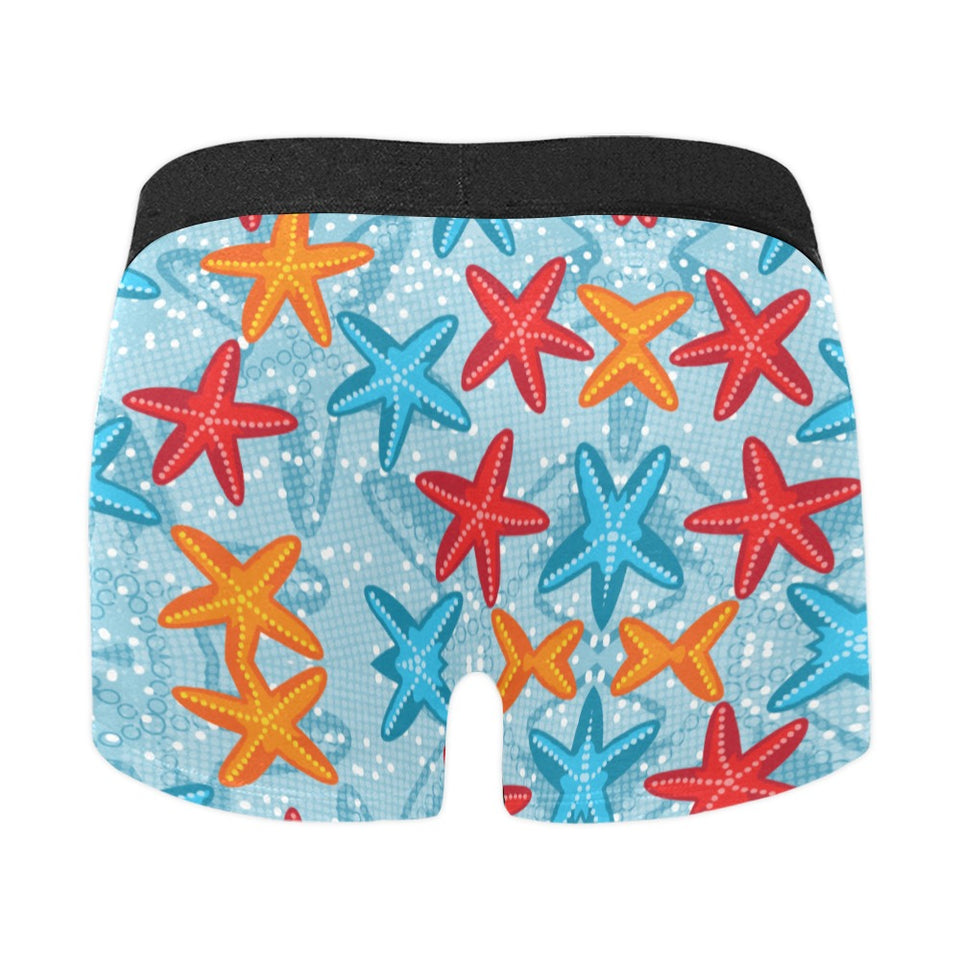 Blue red orange starfish pattern Men's All Over Print Boxer Briefs Men's Underwear