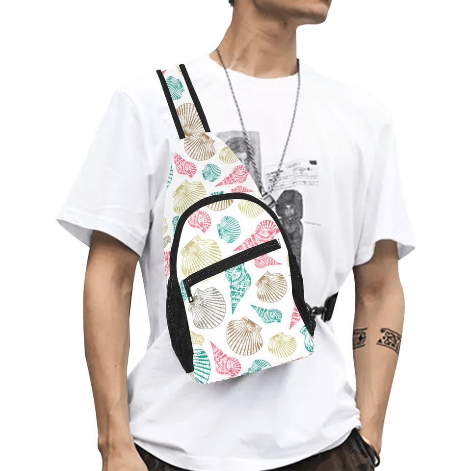 Colorful shell pattern All Over Print Chest Bag