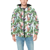 Hummingbird Pattern Print Design 05 Men's Padded Hooded Jacket