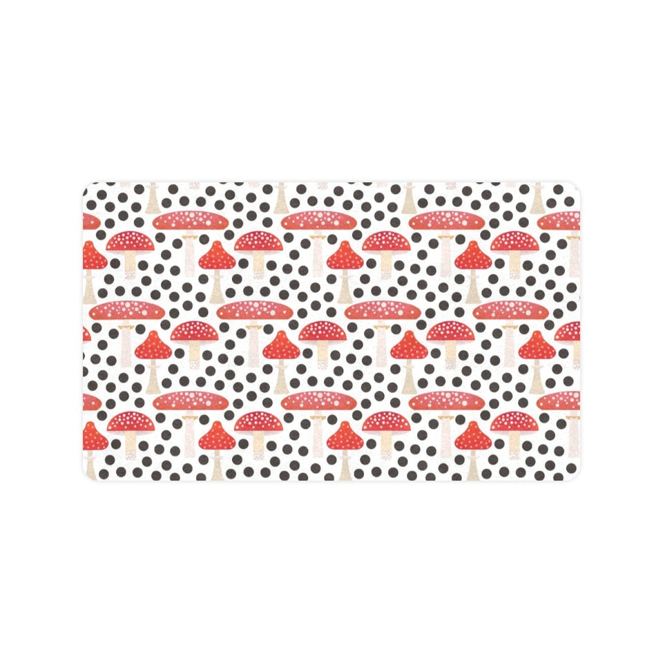 Red mushroom dot pattern Doormat
