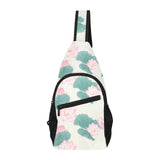 Pink lotus waterlily leaves pattern All Over Print Chest Bag