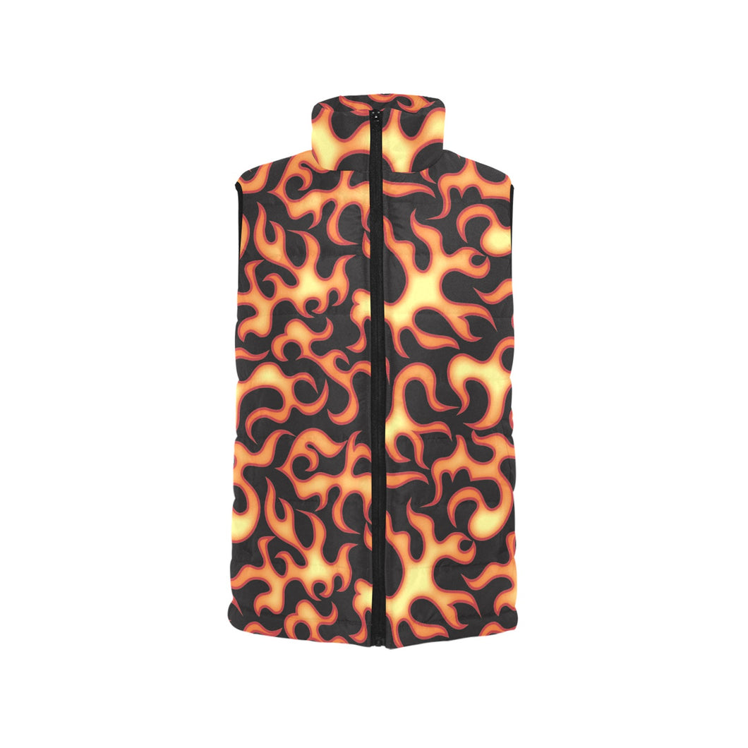 Fire flame dark pattern Men's Padded Vest