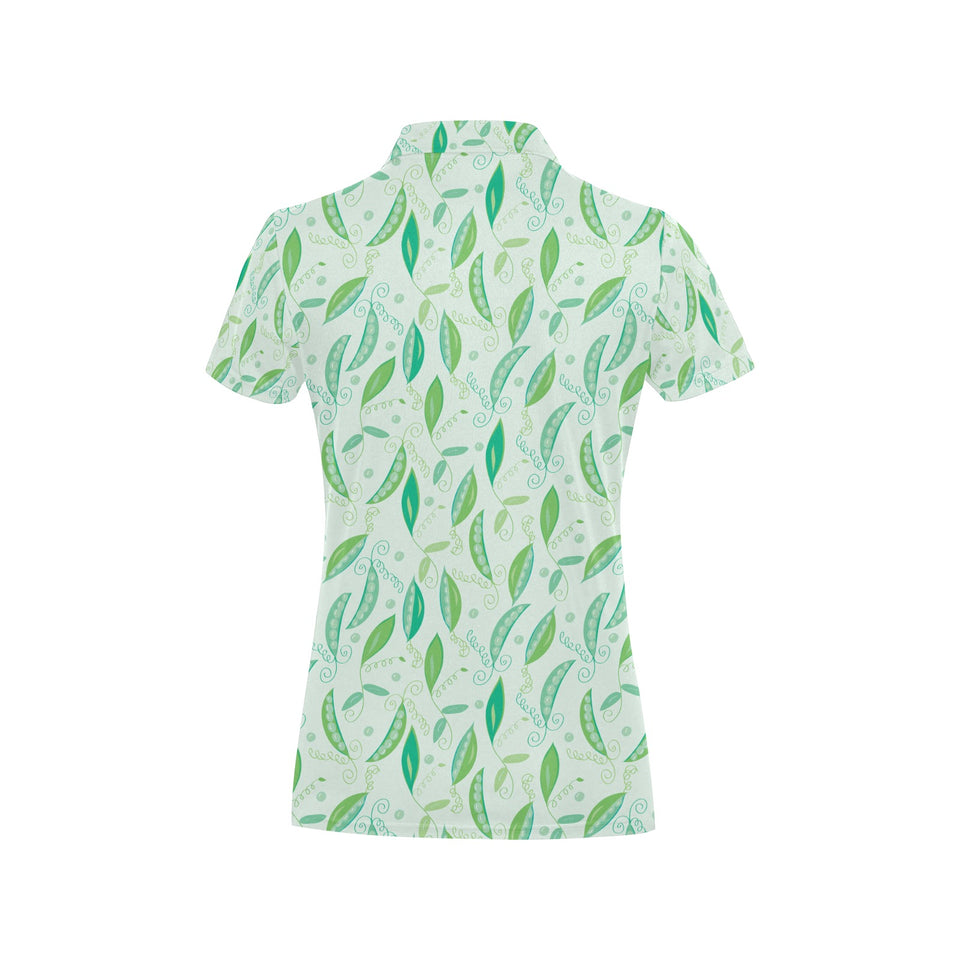 Green Peas Pattern Print Design 01 Women's All Over Print Polo Shirt