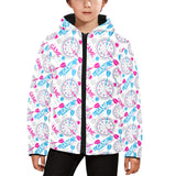 Darts Pattern Print Design 01 Kids' Boys' Girls' Padded Hooded Jacket