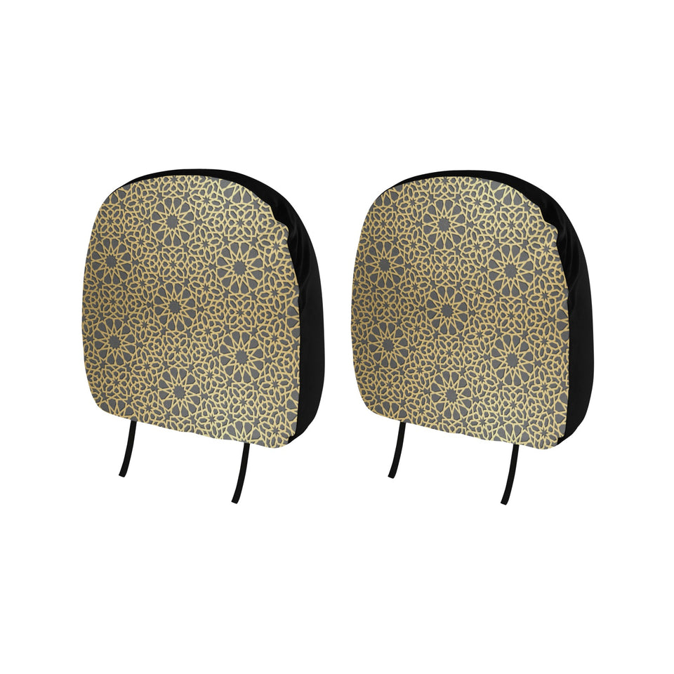 arabic star gold pattern Car Headrest Cover