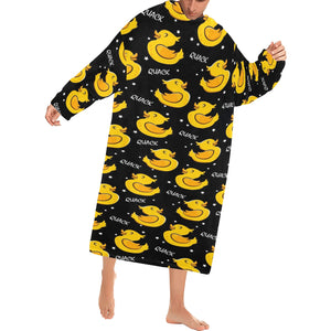 Duck Pattern Print Design 05 Blanket Robe with Sleeves