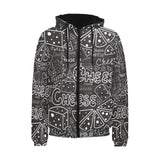 Handwritten cheese pattern Men's Padded Hooded Jacket
