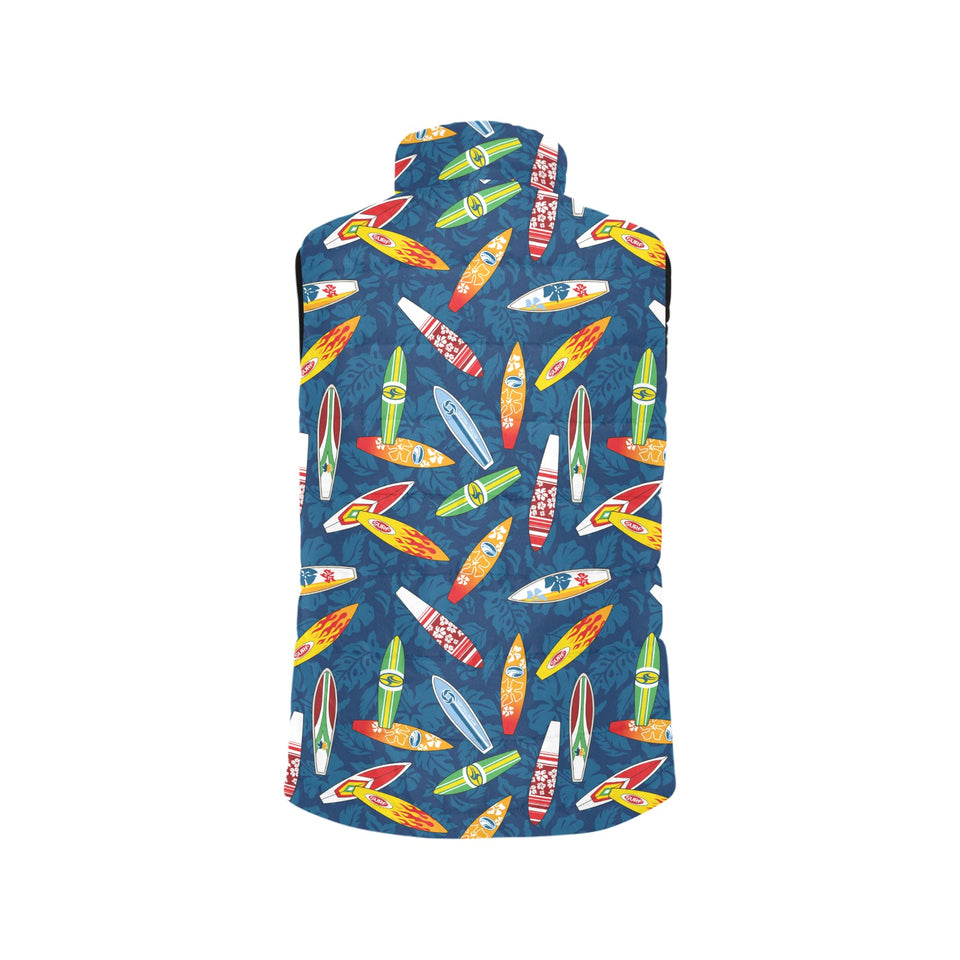 Surfboard Pattern Print Design 01 Women's Padded Vest