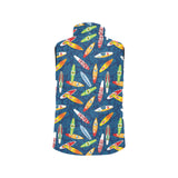 Surfboard Pattern Print Design 01 Women's Padded Vest