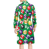 Billiard Ball Pattern Print Design 02 Men's Long Sleeve Belted Night Robe