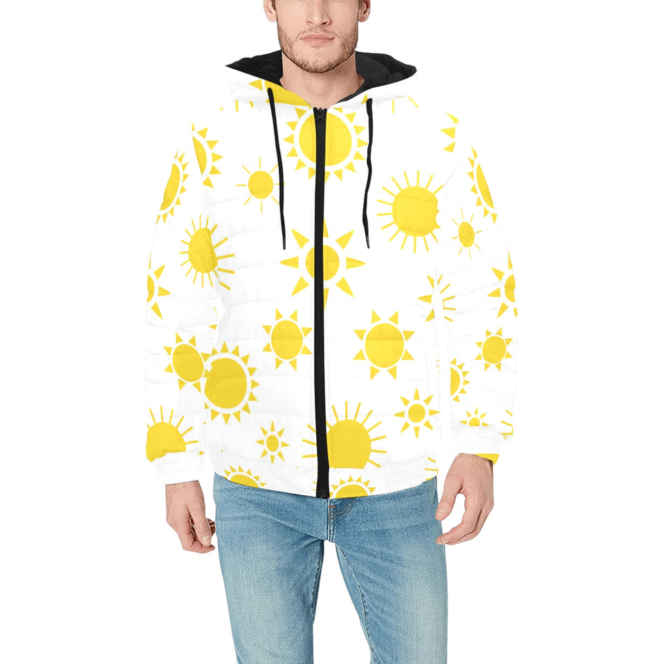 Sun pattern Men's Padded Hooded Jacket