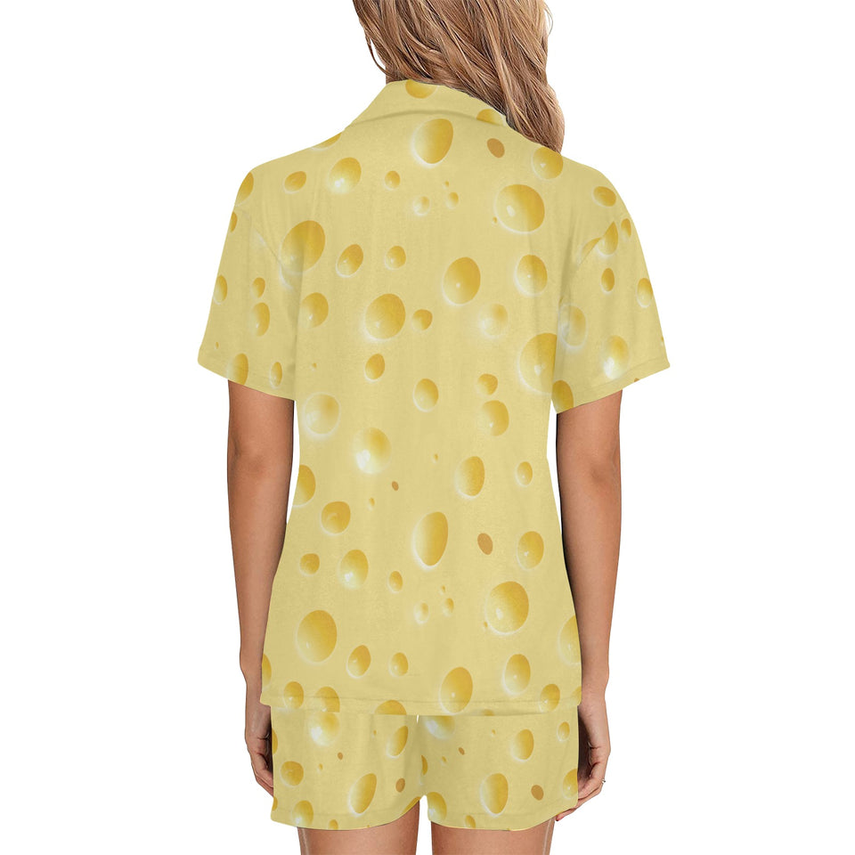 Cheese texture Women's V-Neck Short Pajama Set
