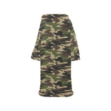 Dark Green camouflage pattern Blanket Robe with Sleeves