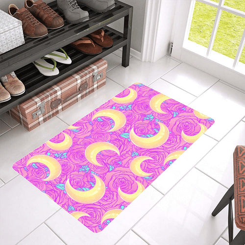 Moon pink rose background Doormat