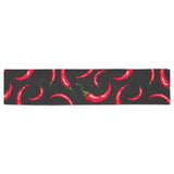 Chili peppers pattern black background Table Runner