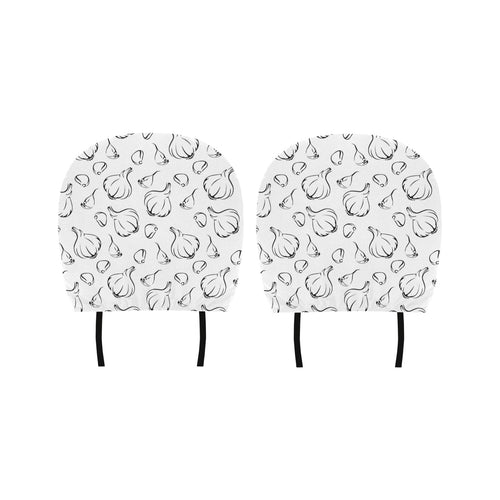 Garlic pattern black white Car Headrest Cover