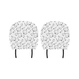 Garlic pattern black white Car Headrest Cover