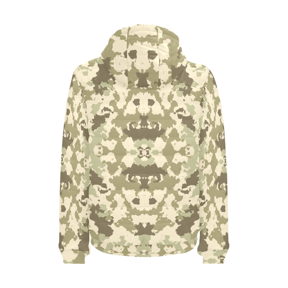 Light Green camouflage pattern Men's Padded Hooded Jacket