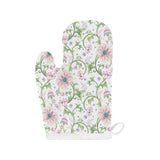 Beautiful pink lotus waterlily leaves pattern Heat Resistant Oven Mitts
