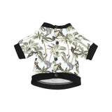 Monkey sloth lemur palm trees pattern All Over Print Pet Dog Round Neck Fuzzy Shirt