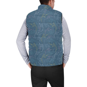Swordfish Pattern Print Design 02 Men's Padded Vest