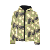 Eggplant Pattern Print Design 02 Kids' Boys' Girls' Padded Hooded Jacket
