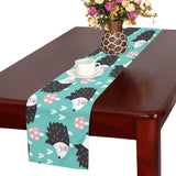 Hedgehog Pattern Print Design 03 Table Runner