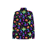 Colorful halloween background Women's Long Sleeve Polo Shirt