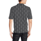Engine Piston Black Background Pattern Design 02 Men's All Over Print Polo Shirt