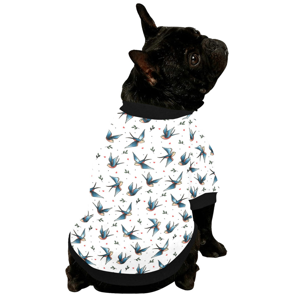 Swallow Pattern Print Design 04 All Over Print Pet Dog Round Neck Fuzzy Shirt