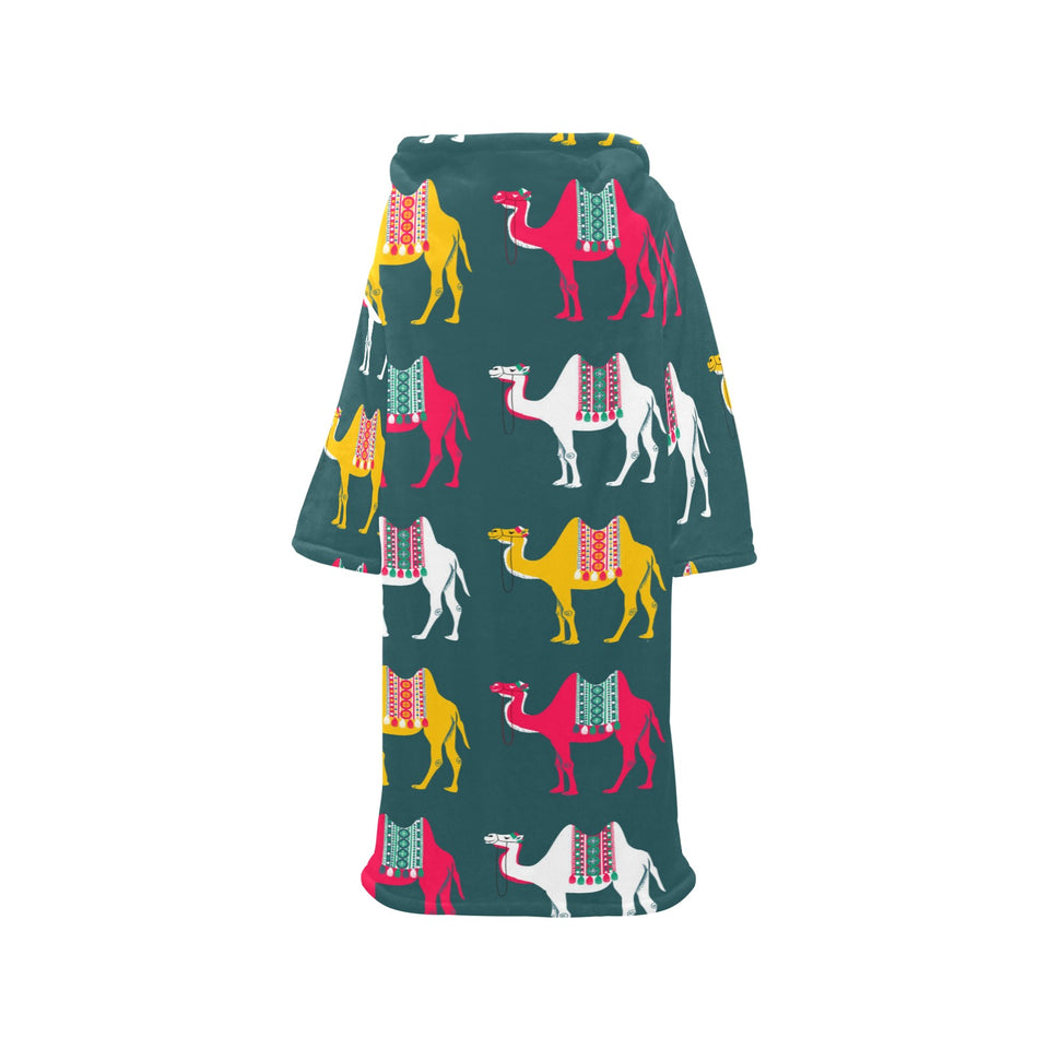 Camel pattern Blanket Robe with Sleeves