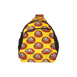 Daruma japanese wooden doll yellow background All Over Print Chest Bag