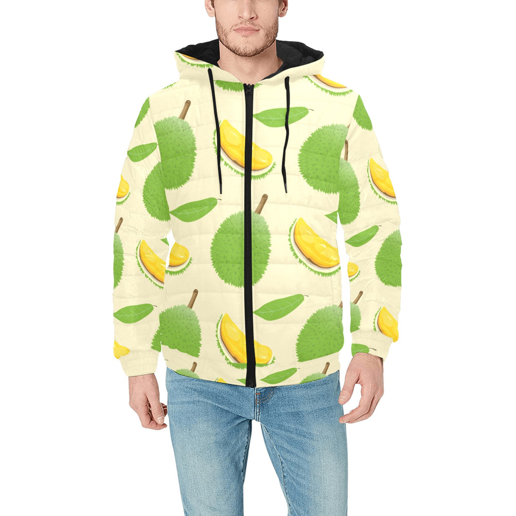 Durian pattern Men's Padded Hooded Jacket