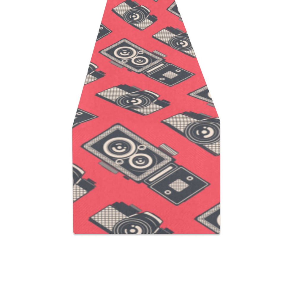 Camera Pattern Print Design 05 Table Runner