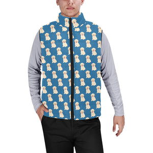 Golden Retriever Pattern Print Design 03 Men's Padded Vest