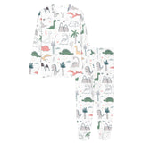 Cute cartoon dinosaurs tree pattern Women's All Over Print Pajama Set