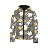 Beautiful gold autumn maple leaf pattern Kids' Boys' Girls' Padded Hooded Jacket