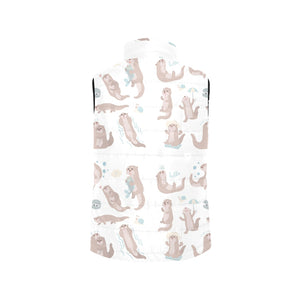 Cute sea otters pattern Men's Padded Vest
