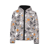 Halloween design pattern Kids' Boys' Girls' Padded Hooded Jacket