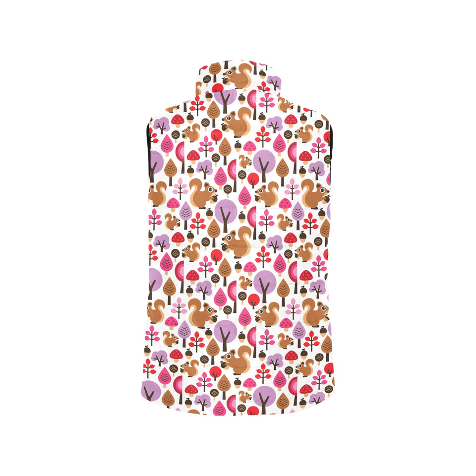 Squirrel Pattern Print Design 02 Women's Padded Vest