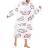 dragon fruit pattern Blanket Robe with Sleeves