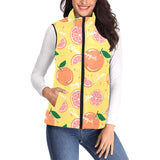 Grapefruit yellow background Women's Padded Vest