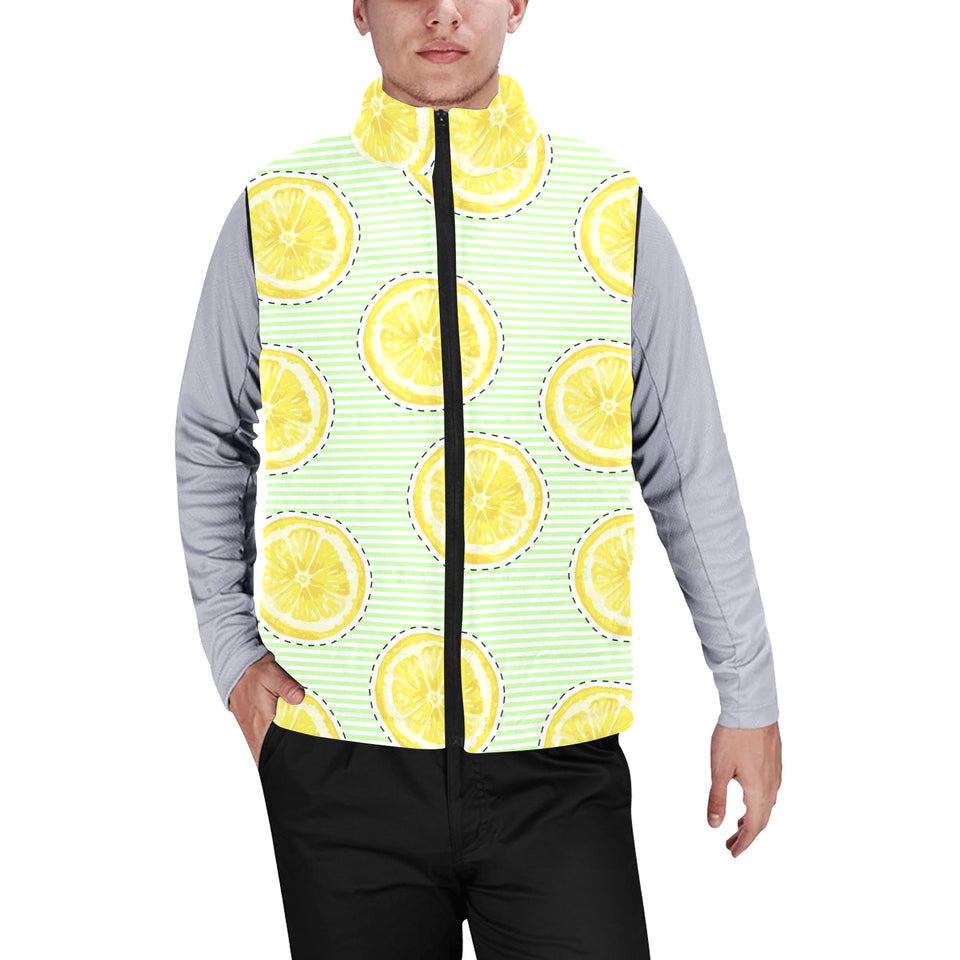 slice of lemon pattern Men's Padded Vest
